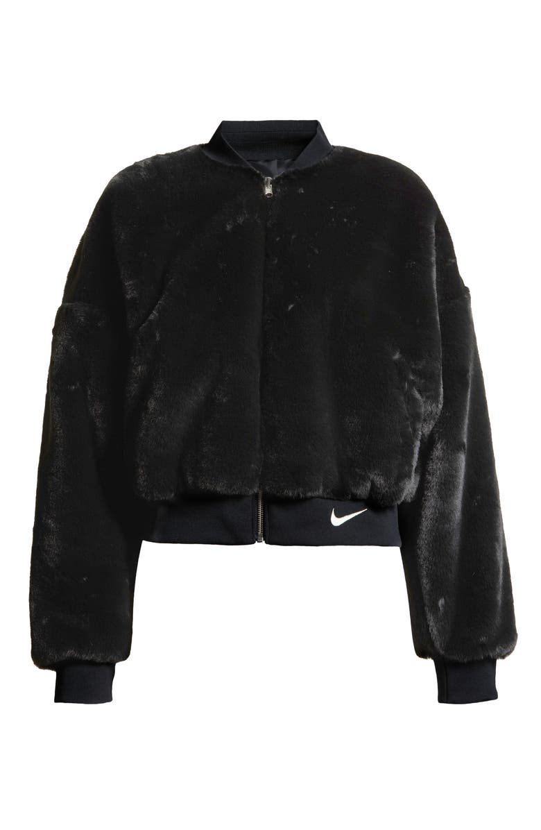 Nike Sportswear Reversible Faux Fur Bomber Jacket, Alternate, color,