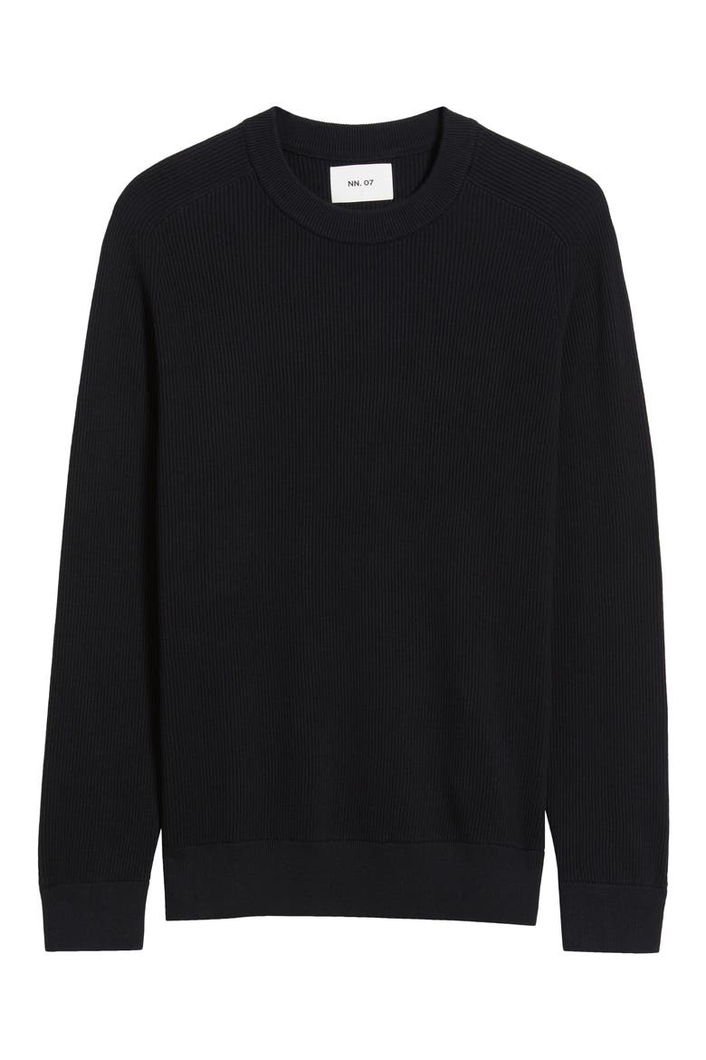 Kaley 6499 Cotton Crewneck Sweater, Alternate, color, NAVY BLUE
