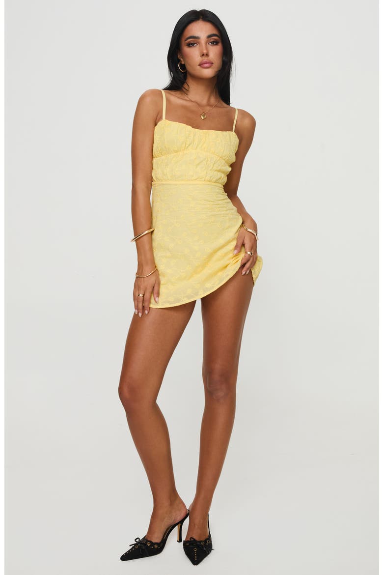 Lucius Floral Embroidered Minidress, Alternate, color, YELLOW