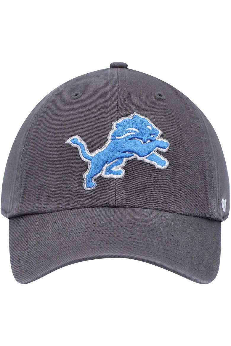 Men's '47 Charcoal Detroit Lions Secondary Clean Up Adjustable Hat, Alternate, color, Charcoal
