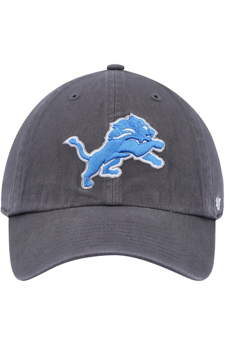 '47 Men's '47 Charcoal Detroit Lions Secondary Clean Up Adjustable Hat, Alternate, color, Charcoal
