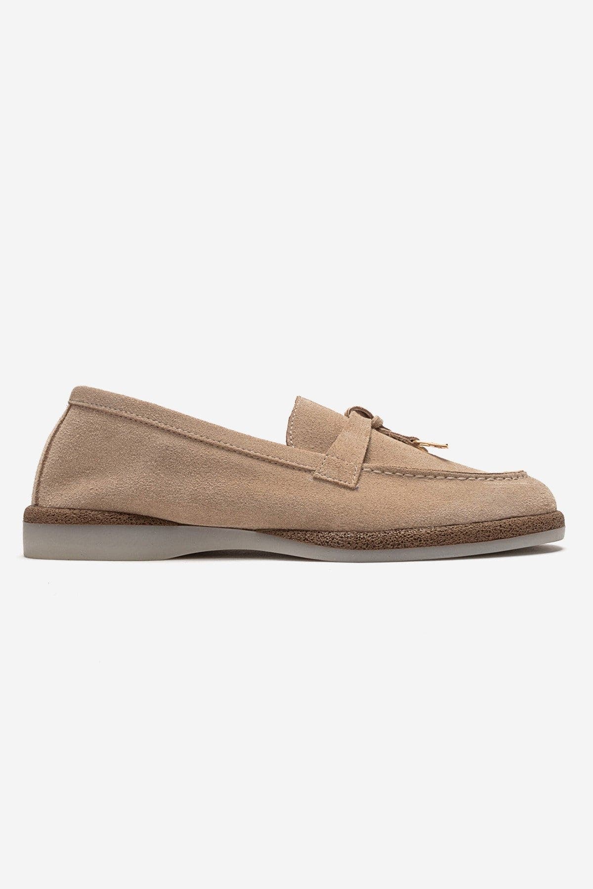 Ilvena Leather Loafer, Alternate, color, Beige Suede