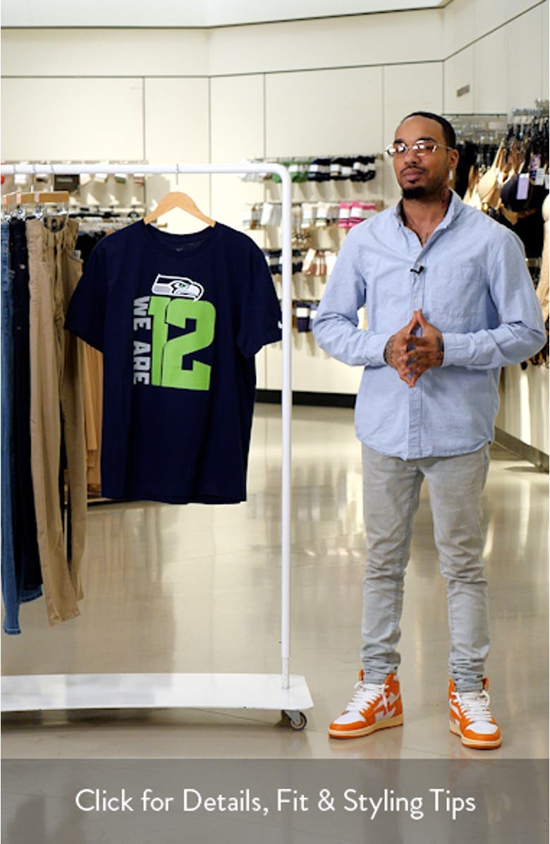 Men's Nike College Navy Seattle Seahawks Local Essential T-Shirt, sales video thumbnail