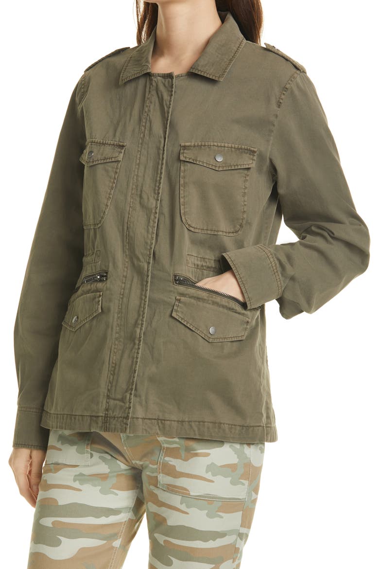 Miller Cotton Military Jacket, Alternate, color, MILITARY