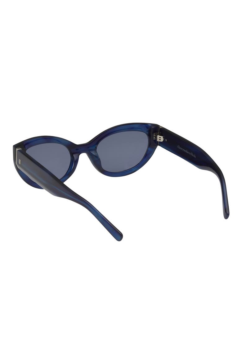 52mm Cat Eye Sunglasses, Alternate, color, HORN / BLUE LENS
