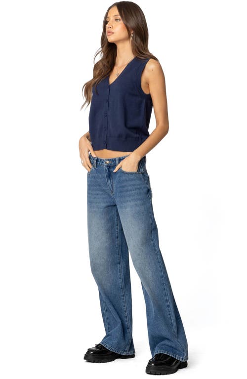 Edikted Cam Knit Vest In Navy