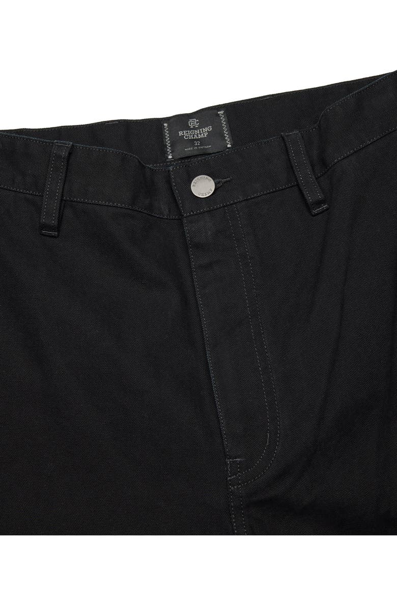 Reigning Champ Grounds Standard Straight Leg Cotton Canvas Work Pants, Alternate, color, Black