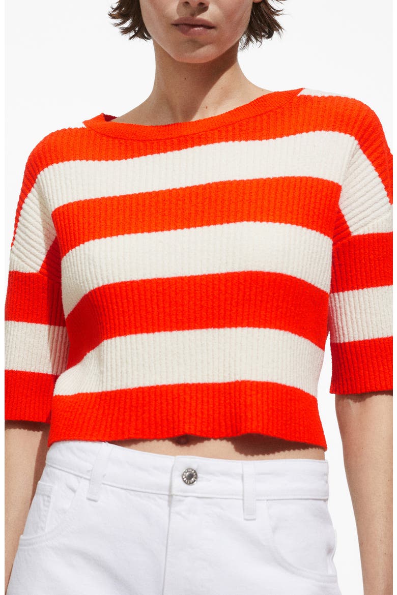 Gabriela Stripe Elbow Sleeve Sweater, Alternate, color, ORANGE
