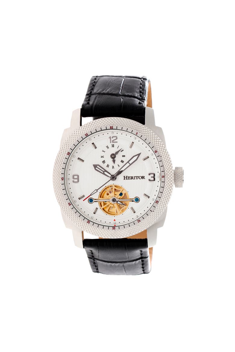 Helmsley Semi-Skeleton Bracelet Watch, Main, color, Silver/White