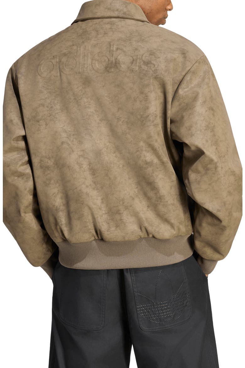 Faux Leather Bomber Jacket, Alternate, color, BRANCH