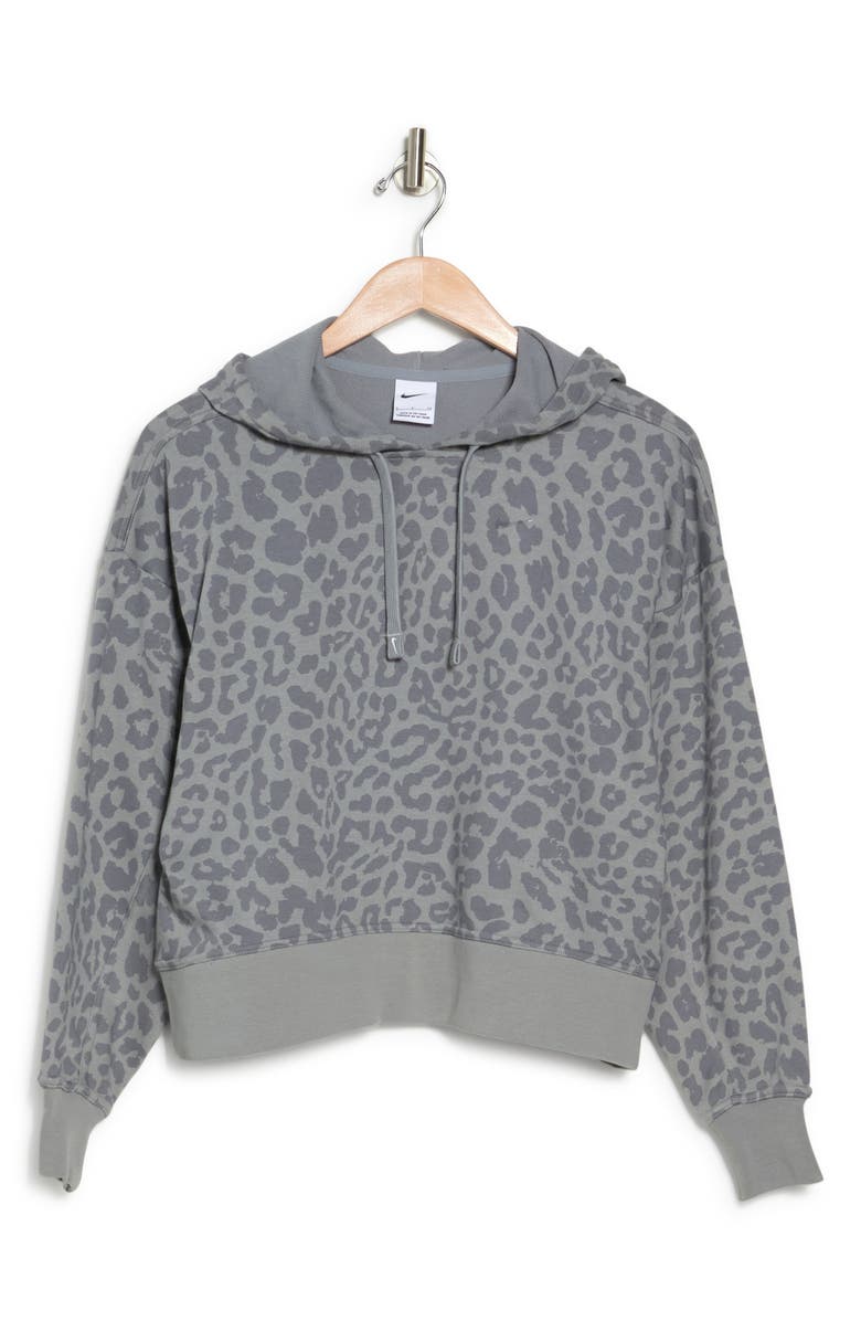 Nike Leopard Print Cropped Hoodie, Alternate, color, 