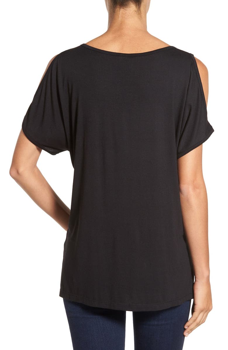 Bobeau Cold Shoulder Scoop Neck Tee, Alternate, color, 