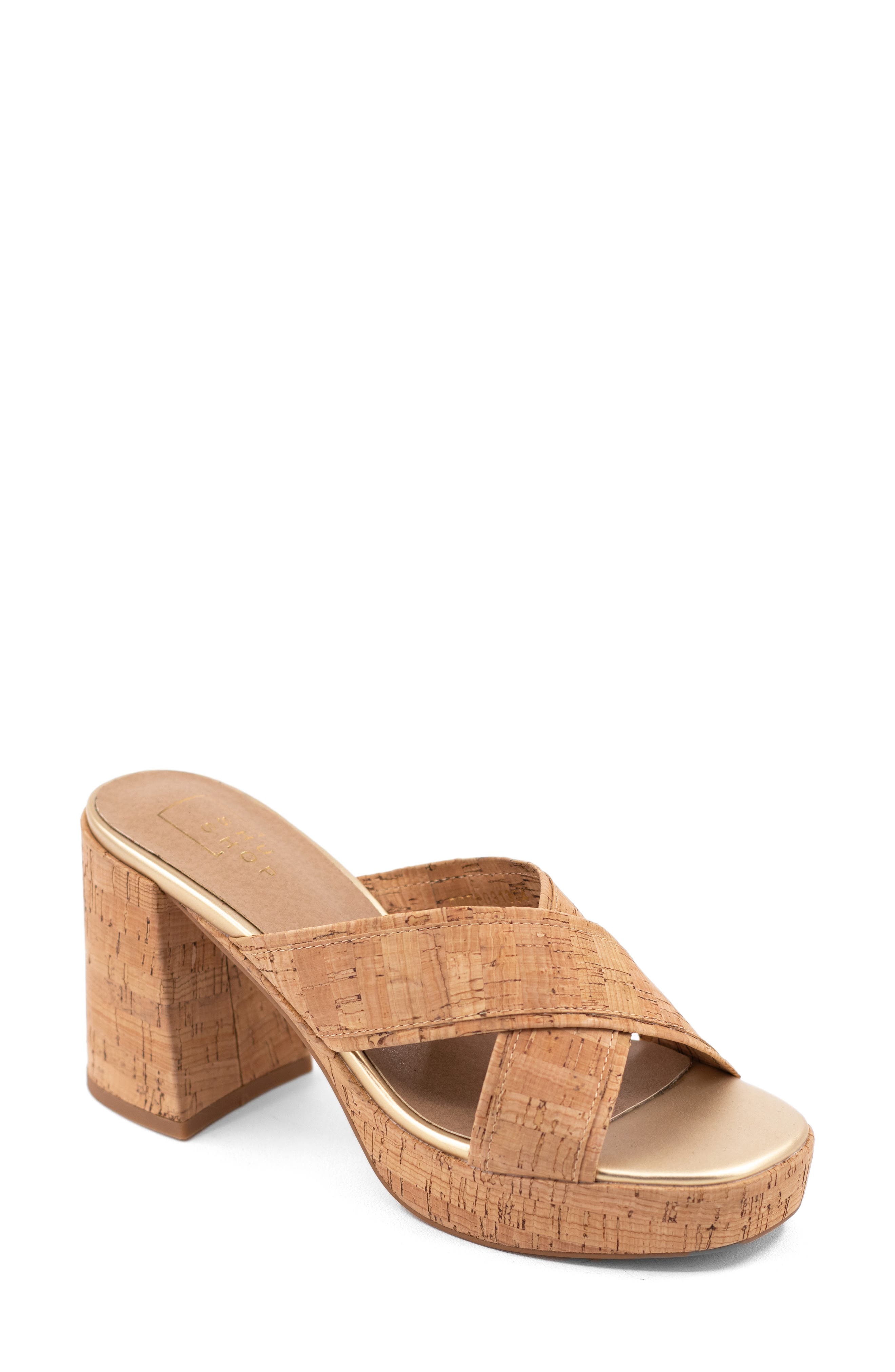 SHUSHOP Eleanor Platform Sandal, Main, color, Cork