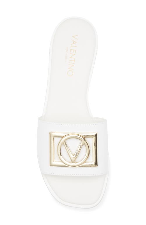 Valentino By Mario Valentino Mia Vlogo Slide Sandal In White
