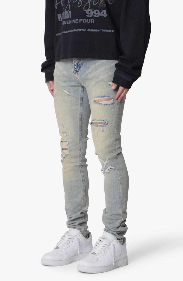 mnml Shredded Skinny Denim Jeans, Alternate, color,