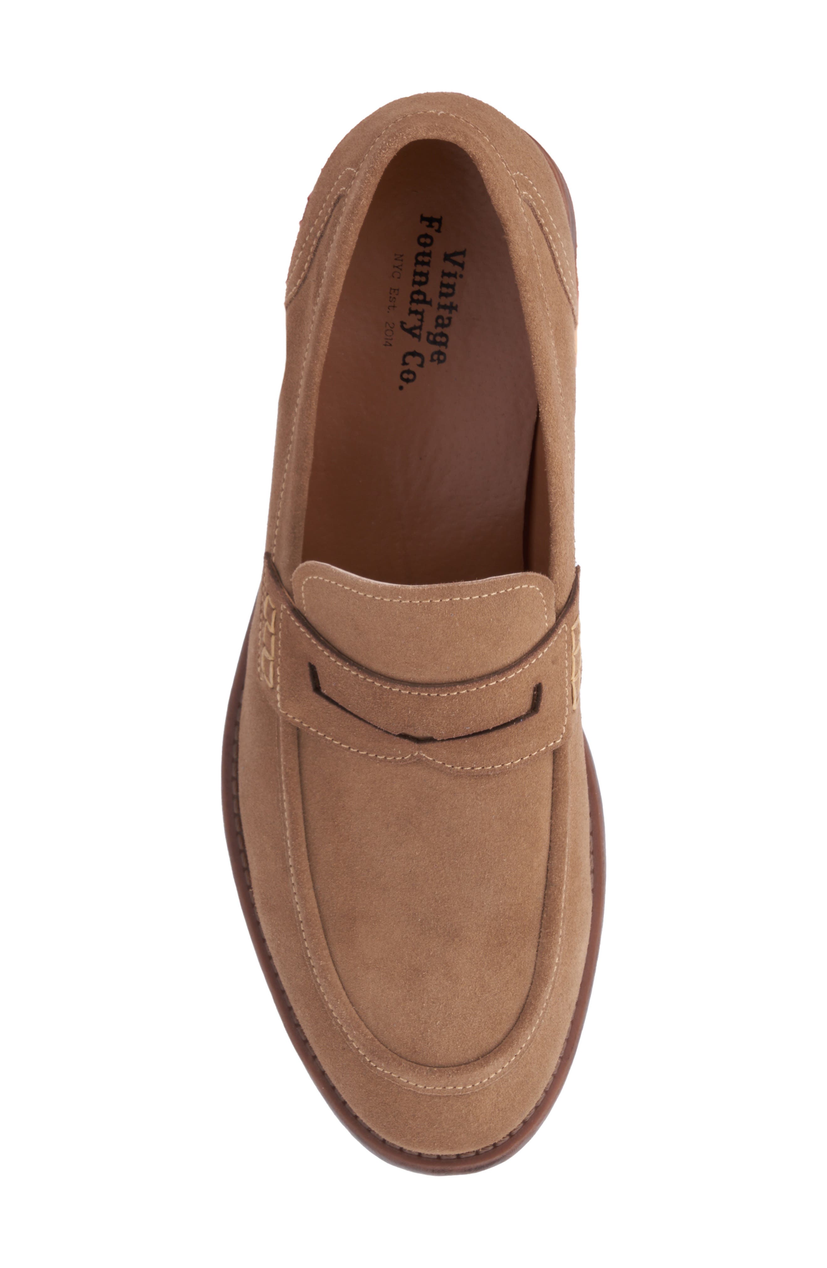 VINTAGE FOUNDRY Harry Apron Toe Penny Loafer, Alternate, color, Taupe
