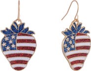 Hallmark American Flag Strawberry Earrings