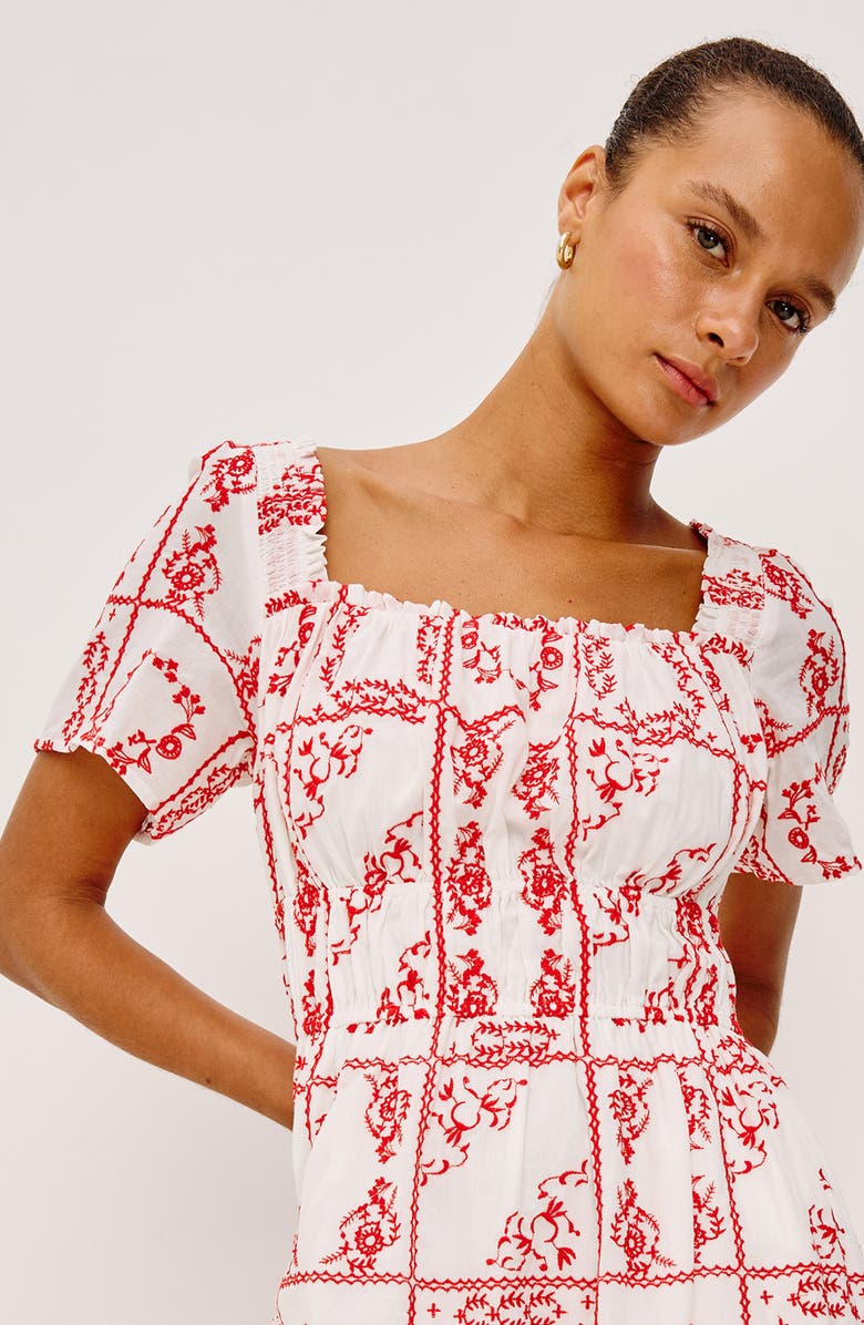 Rails Nanette Print Midi Dress, Alternate, color, Ivory Red Handkerchief