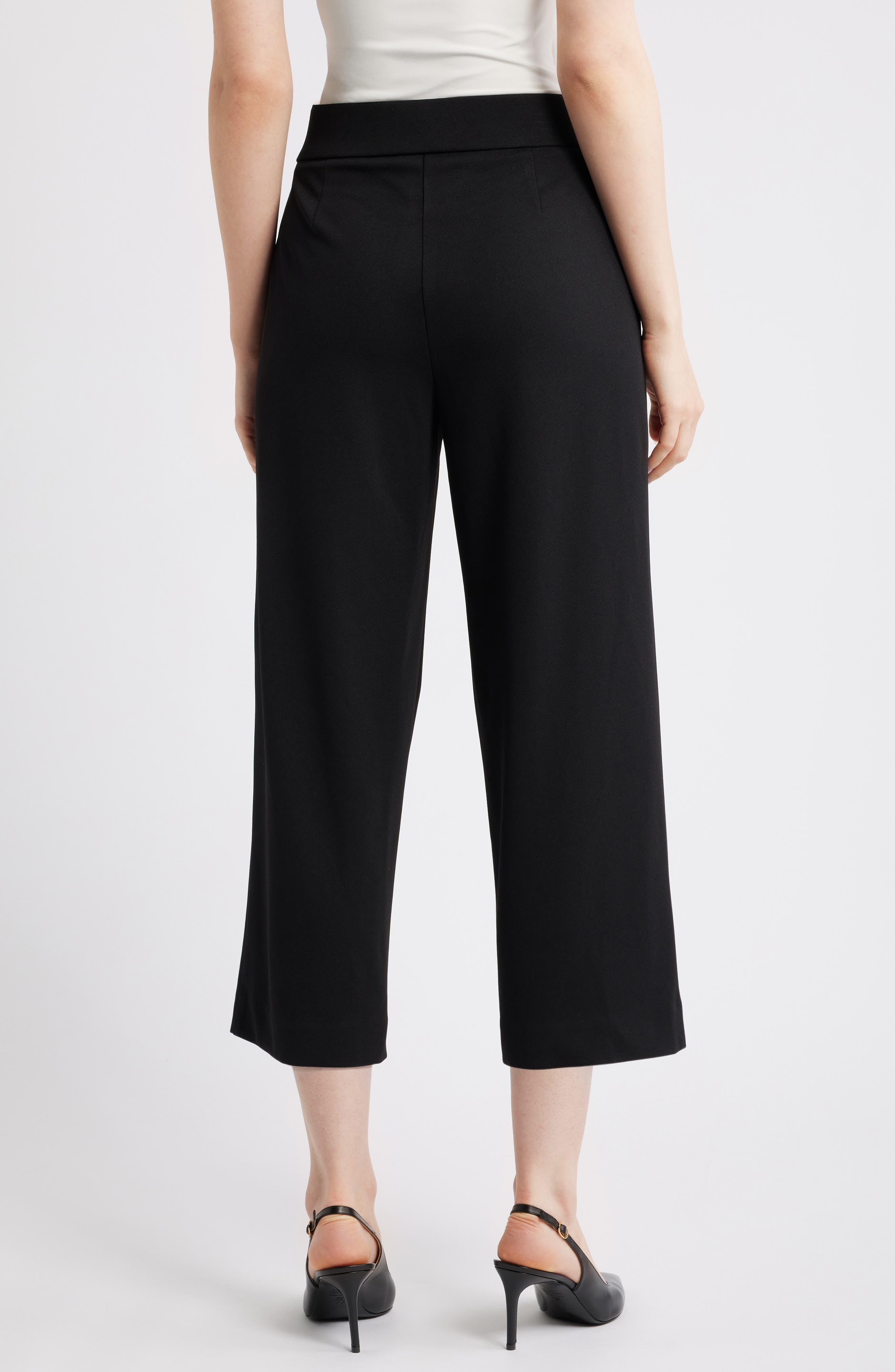 Tie Front Pull-On Wide Leg Crop Pants - image 2