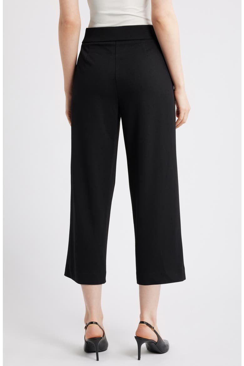 Tie Front Pull-On Wide Leg Crop Pants, Alternate, color, ANNE BLACK