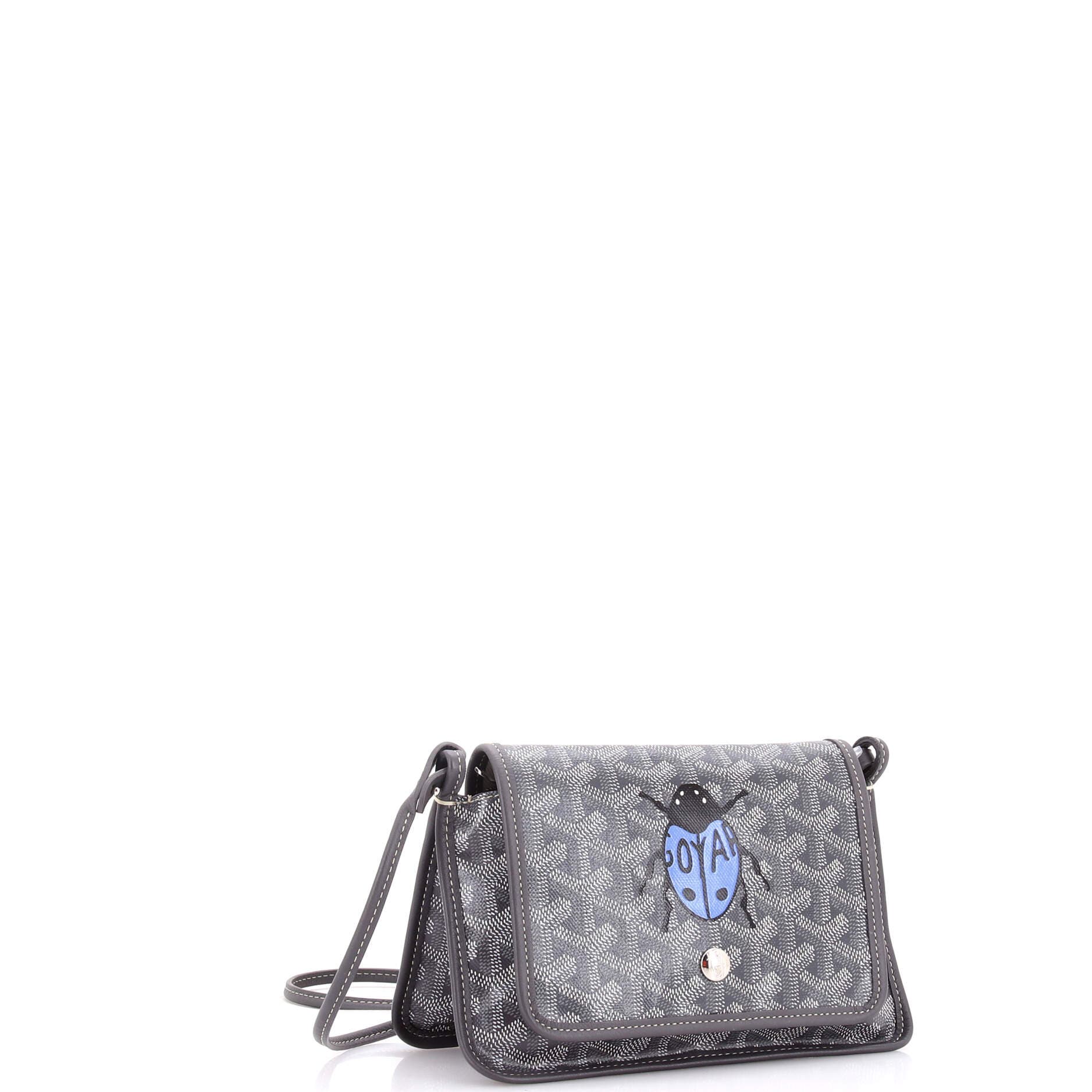 Pre-Owned Goyard Plumet Clutch Wallet Printed Coated Canvas, Alternate, color, Gray