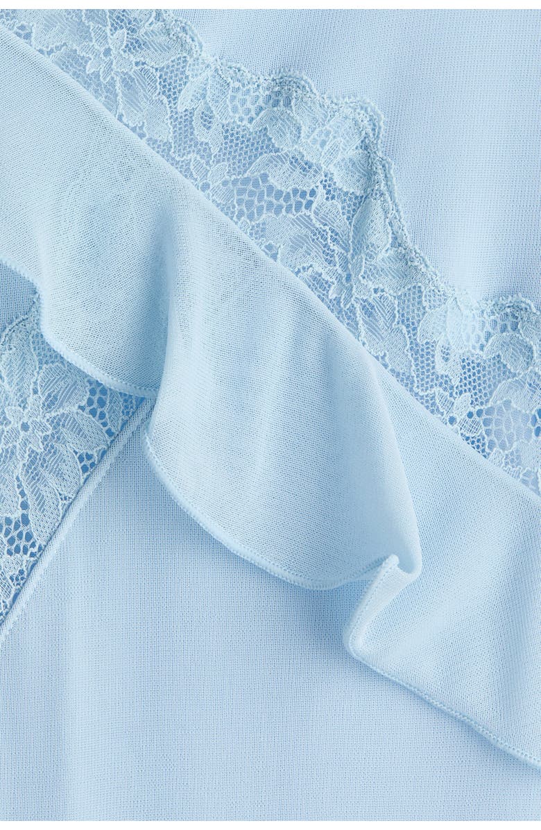 H&M Lace-trimmed Flounced Dress, Alternate, color, Light Blue