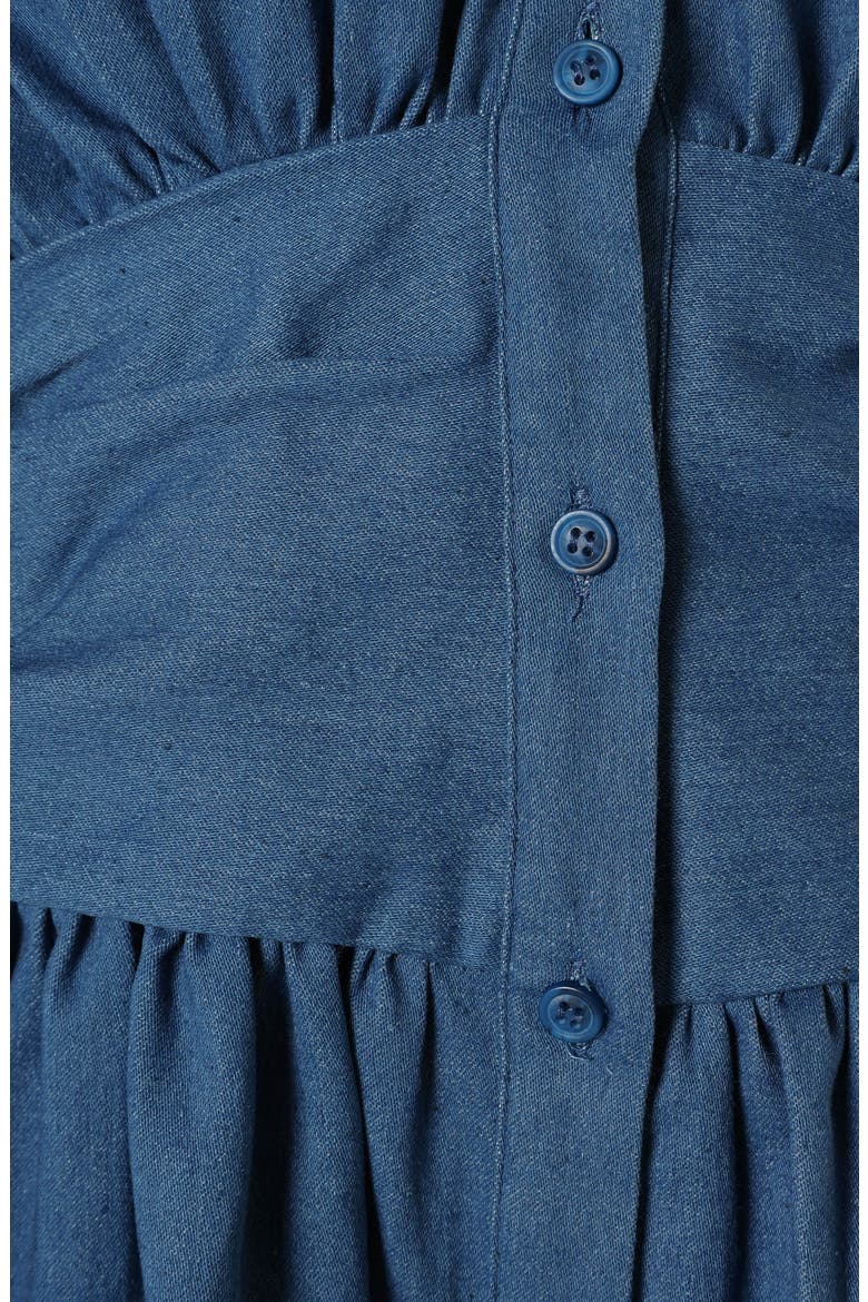 Francis Balloon Sleeve Denim Minidress, Alternate, color, BLUE DENIM