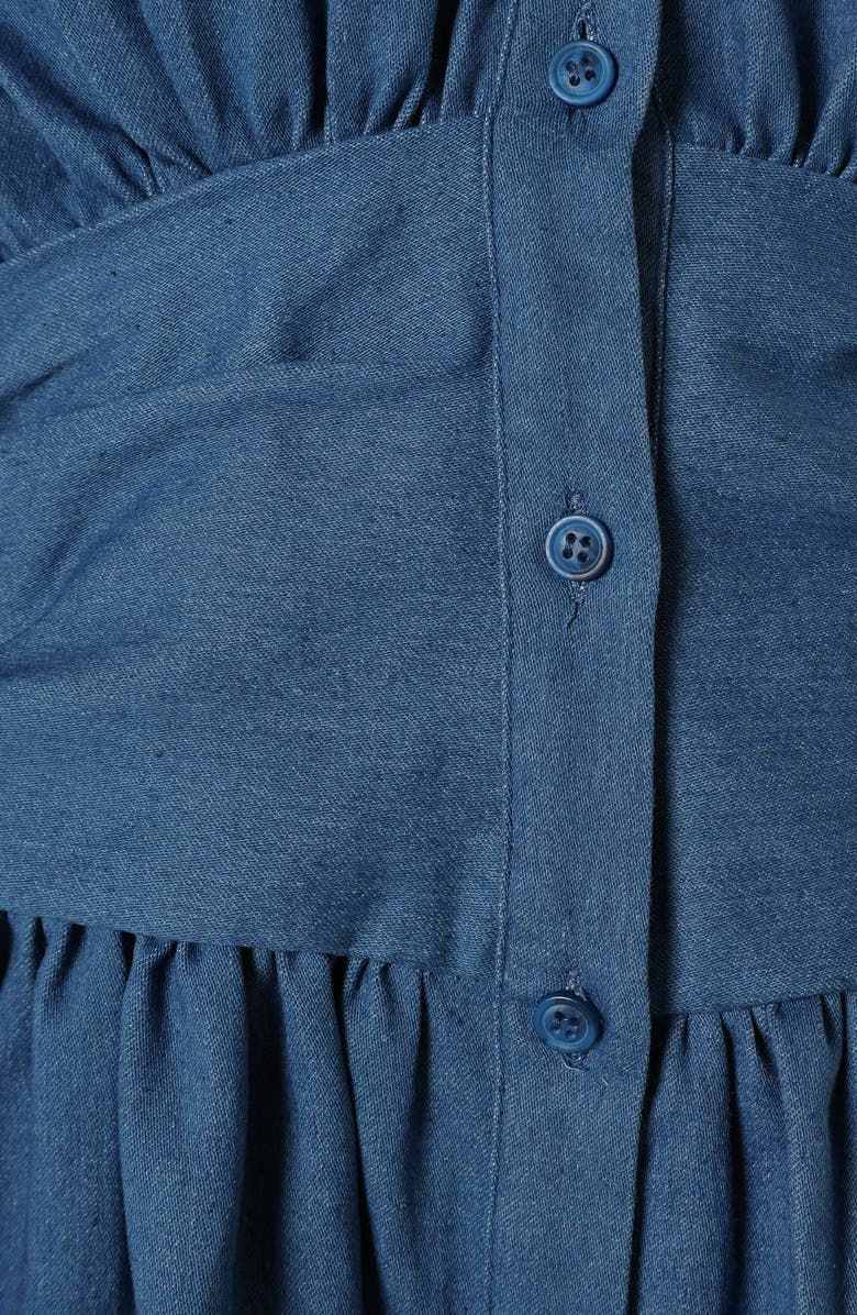 Petal & Pup Francis Balloon Sleeve Denim Minidress, Alternate, color, Blue Denim