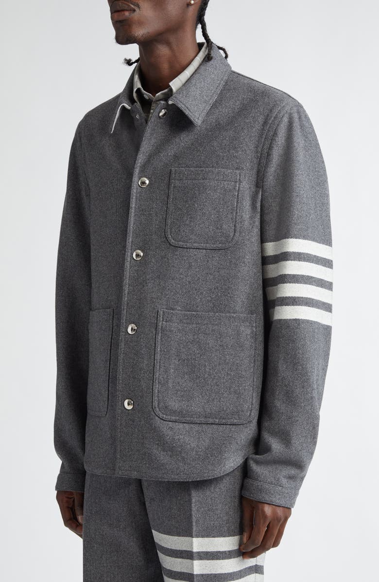 Thom Browne Wool & Cashmere Utility Jacket, Alternate, color, Medium Grey