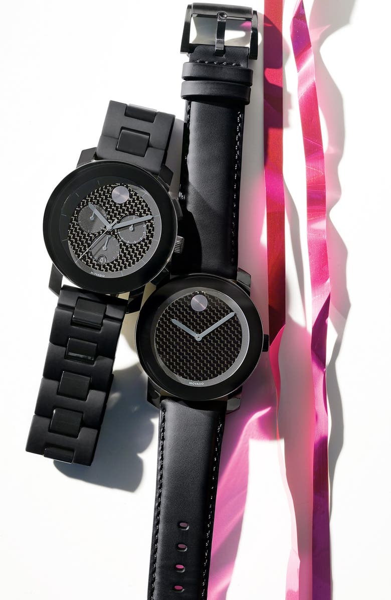 Movado 'Bold' Carbon Fiber Dial Watch, 42mm, Alternate, color,