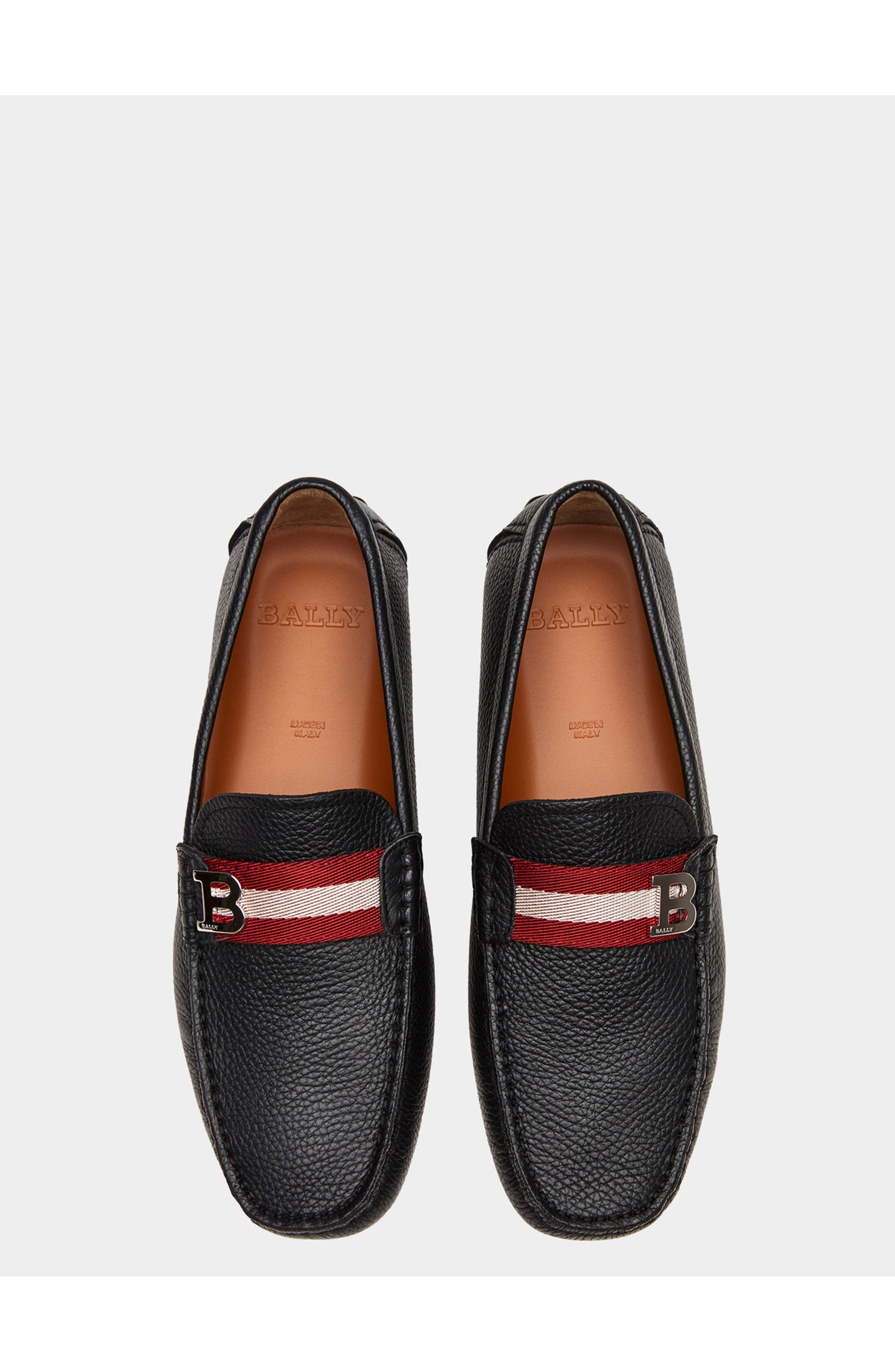 Bally Driver in Leather, Alternate, color, Black