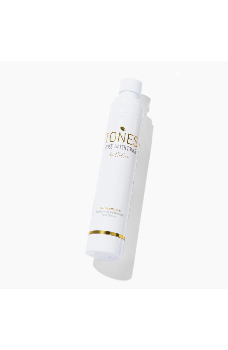 TONES by Cocoa Rose Water + Mallow Flower Hydrating Toner Mist 4 fl oz, Alternate, color, White With Golden Words