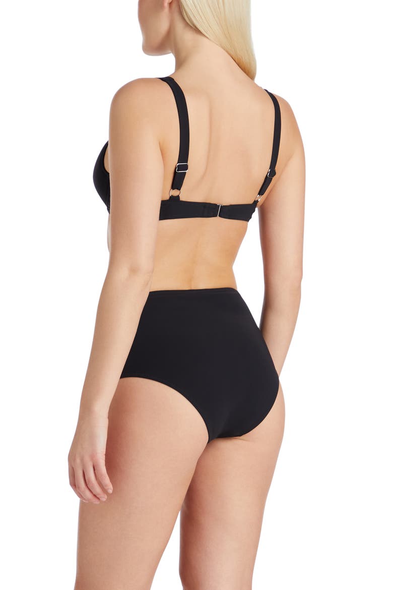 Anguilla High Waist Bikini Bottom, Alternate, color, Black