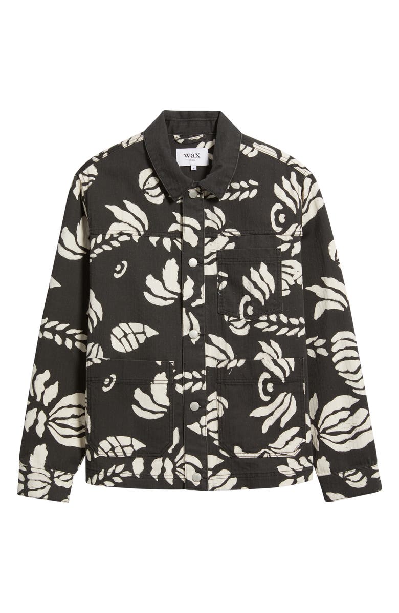 Wax London Jay Organic Cotton Chore Jacket, Main, color, Black / Ecru