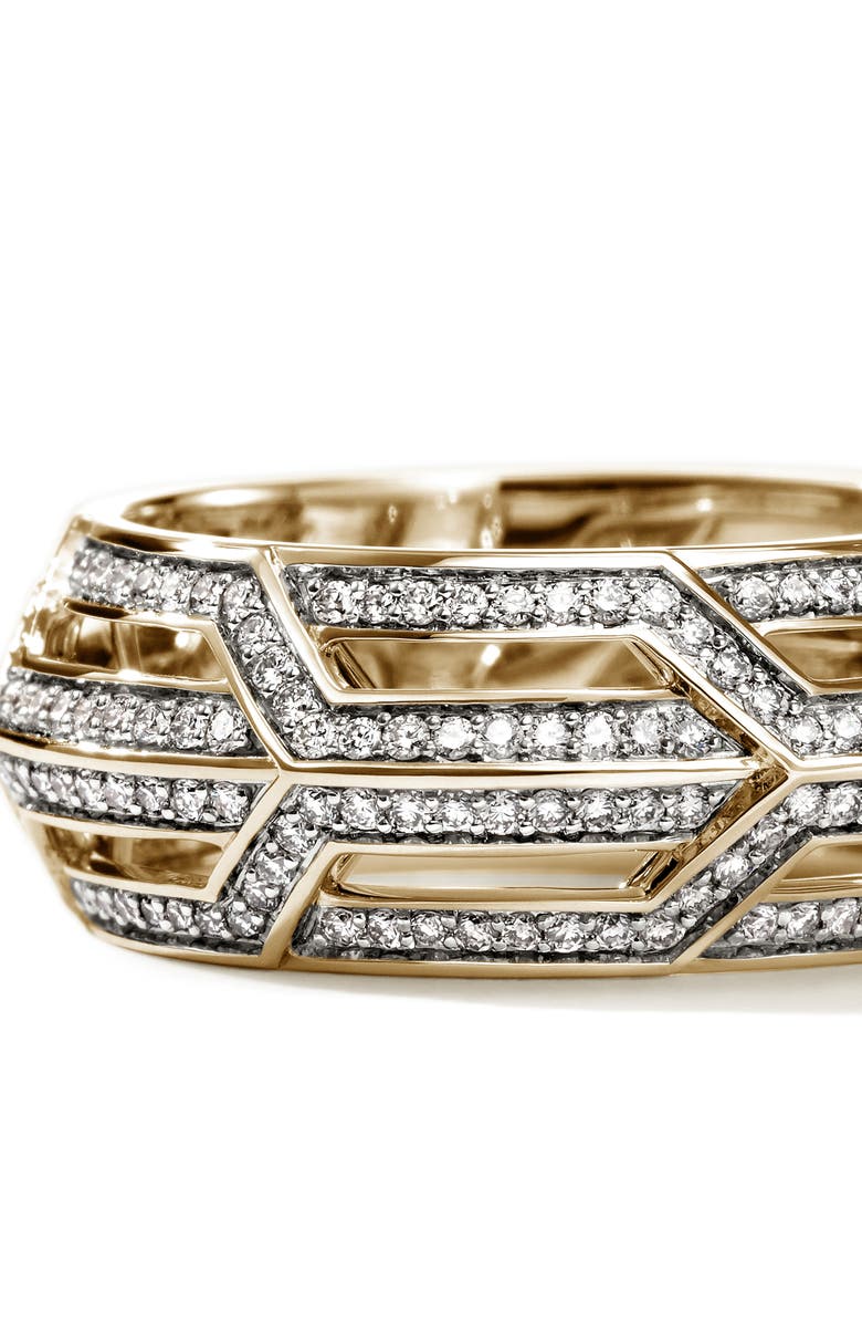 John Hardy 14K Gold & Diamond Icon 50 Band Ring, Alternate, color, 14K Yellow Gold