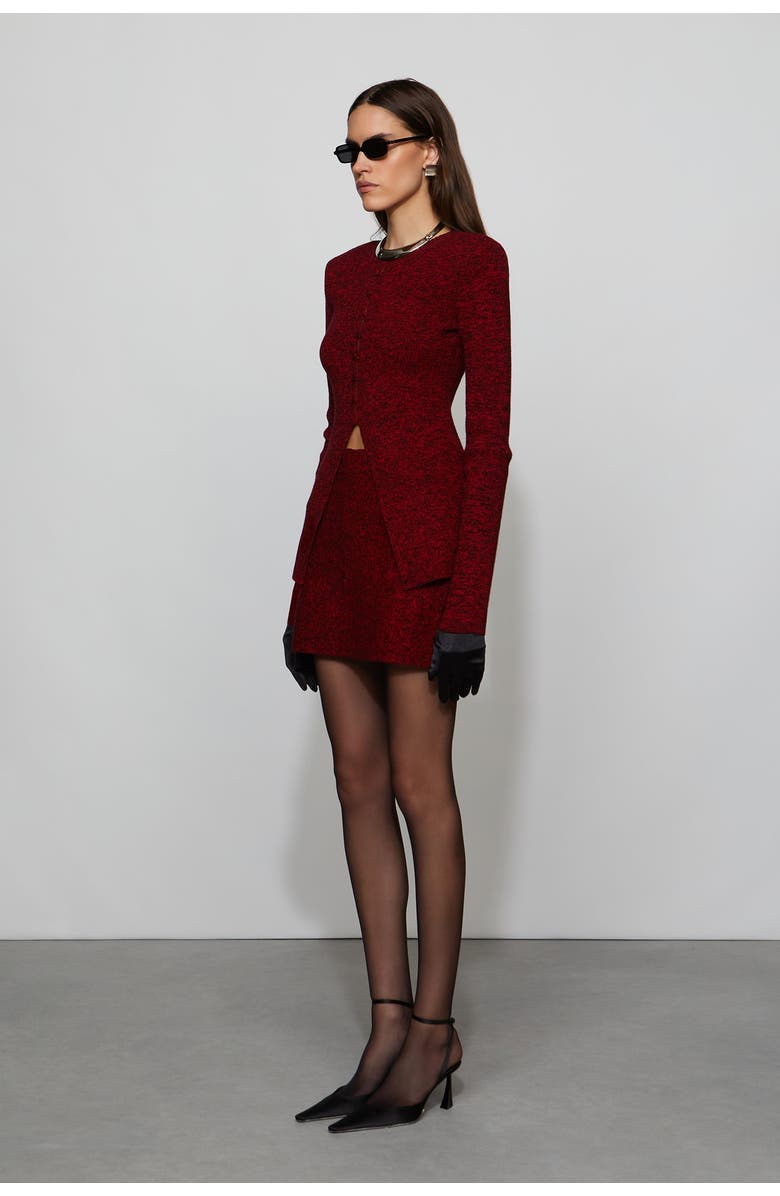 Et Ochs Mischa Knit Cardigan, Alternate, color, Lipstick Red/Black