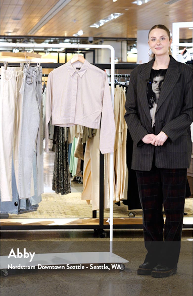 Morgan Stripe Crop Cotton Shirt, sales video thumbnail