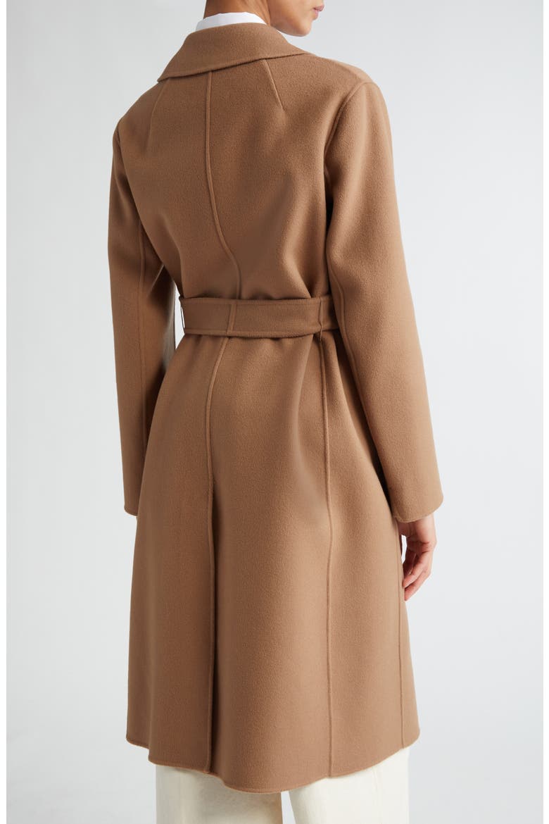 Pauline Belted Double Face Virgin Wool Wrap Coat, Alternate, color, CAMEL