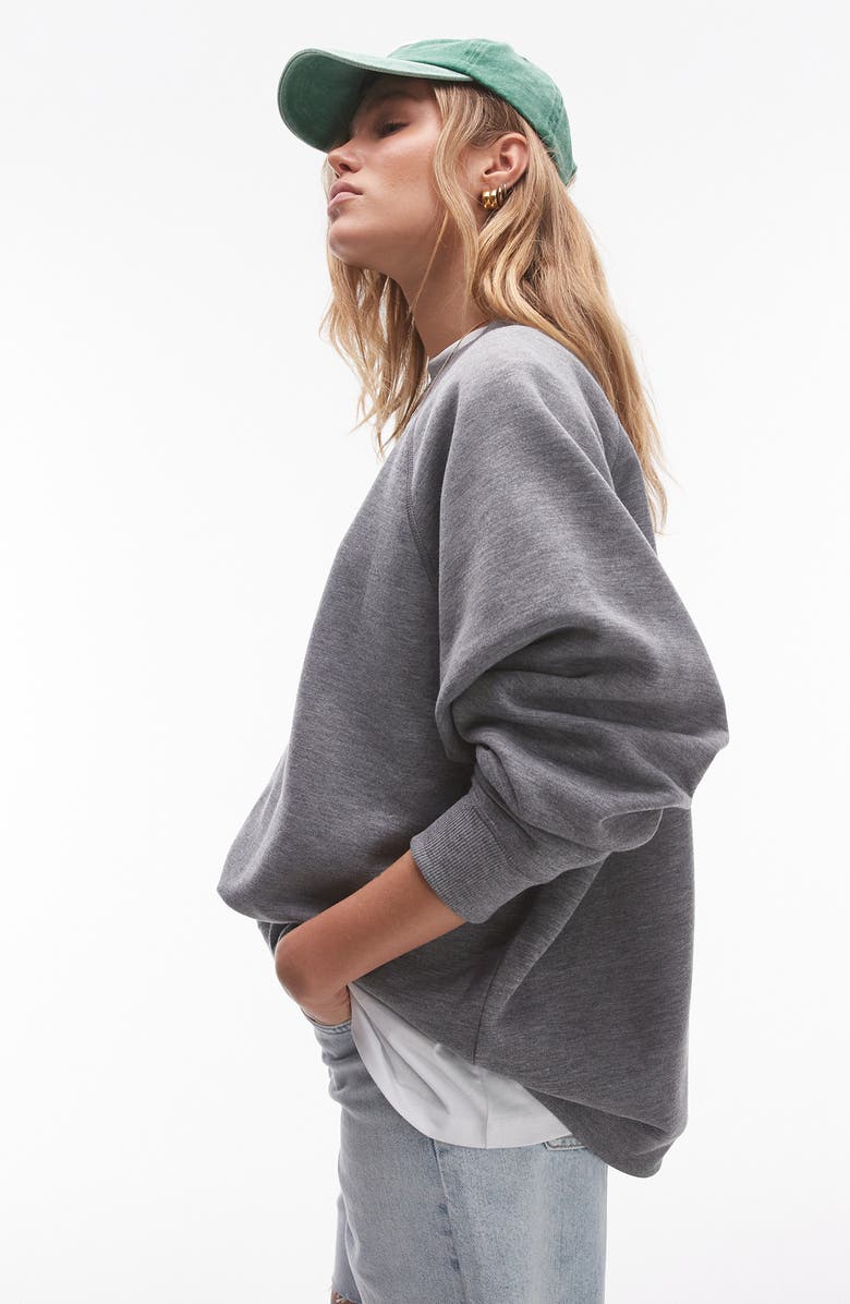 Topshop Oversize Raglan Sweatshirt, Alternate, color,