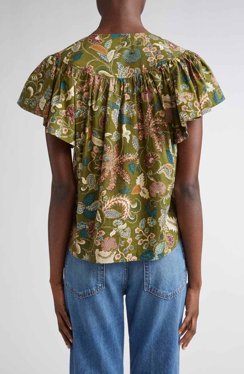 Ulla Johnson Perline Flutter Sleeve Top, Alternate, color, Lichen