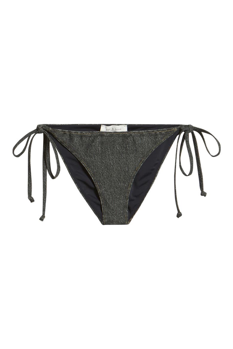 Miramar Faux Denim Bikini Bottoms, Alternate, color, WASHED BLACK