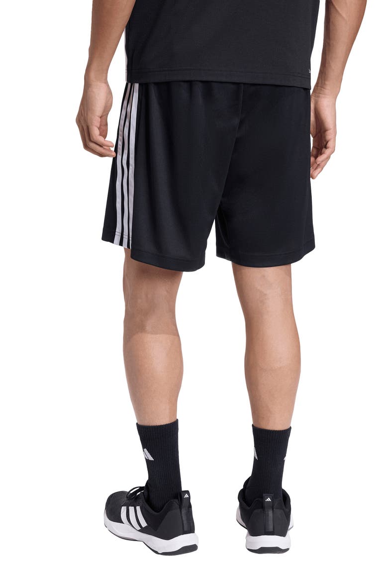 Climacool 3-Stripe Workout Essentials Shorts, Alternate, color, BLACK/ WHITE