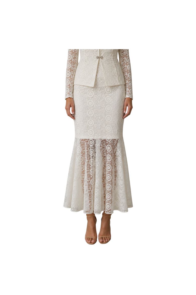 The Valentina Lace Mermaid Skirt, Alternate, color, White