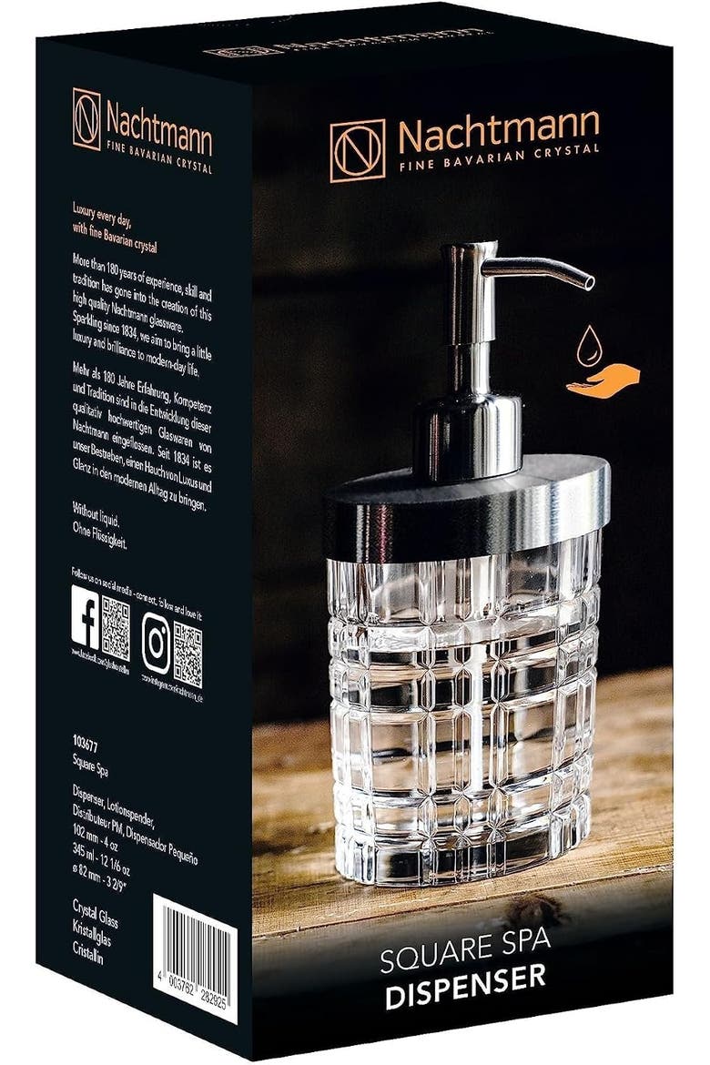 Square Glass Soap & Lotion Dispenser, Alternate, color, 12oz
