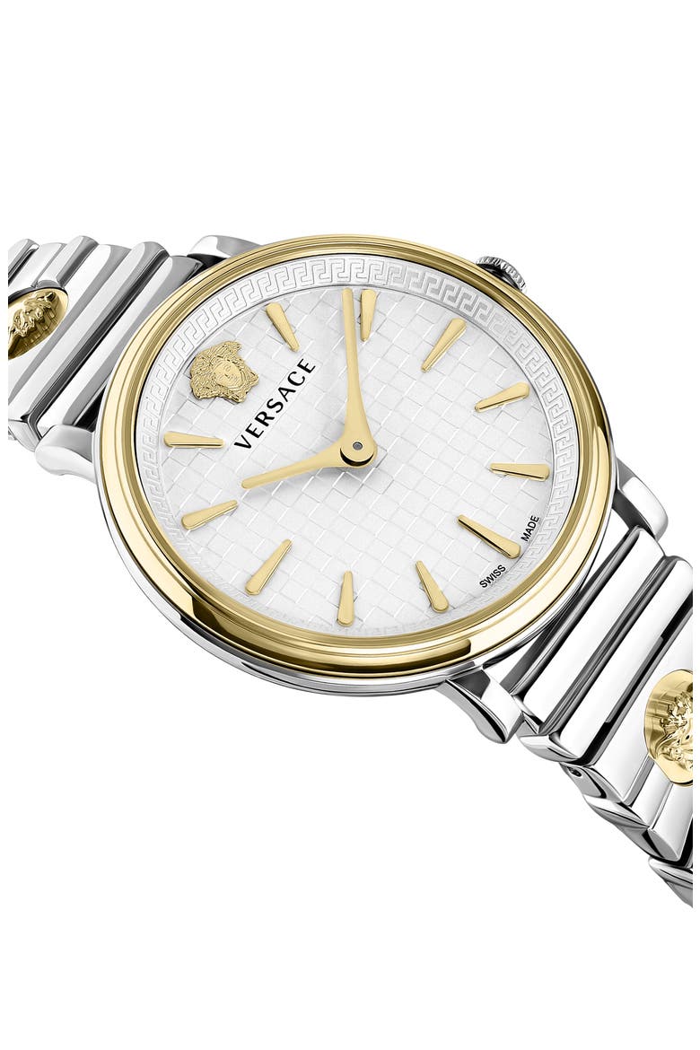 V-Circle Logomania Bracelet Watch, 38mm, Alternate, color, YELLOW GOLD