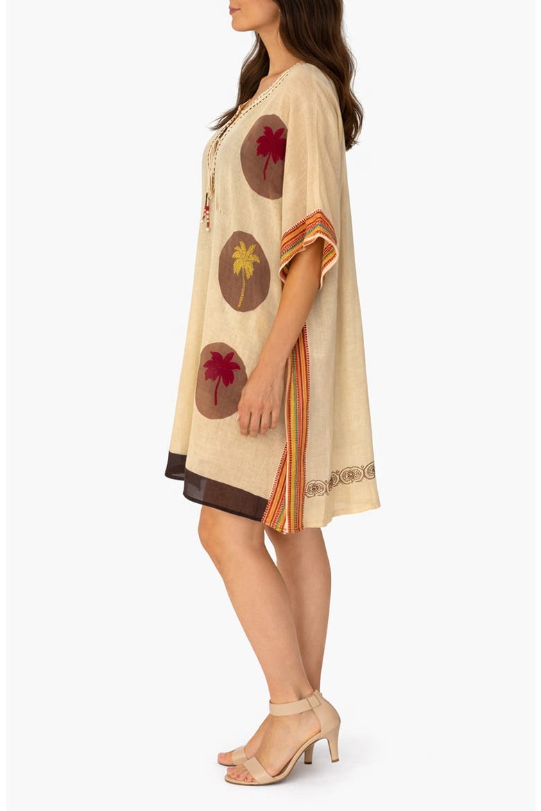 Palm Tree Embroidered Cotton Cover-Up, Alternate, color, NATURAL