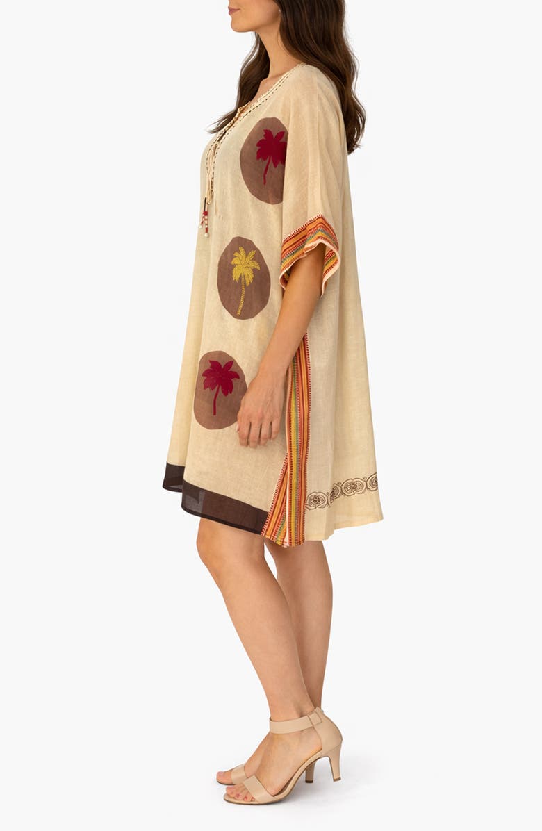 RANEES Palm Tree Embroidered Cotton Cover-Up, Alternate, color,