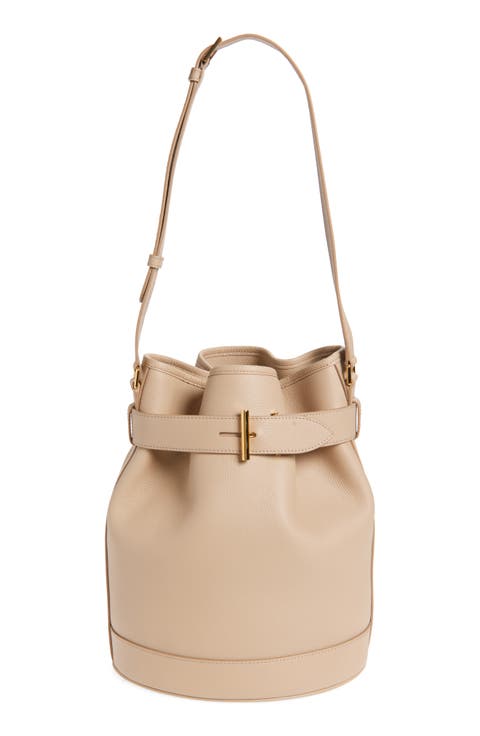 Medium Tara Leather Bucket Bag