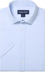 Mizzen+Main Newport Solid Short Sleeve Knit Cotton Blend Button-Up Shirt
