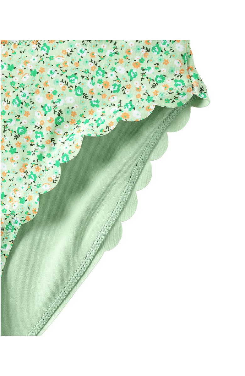 Lands' End Tugless Scallop High Waisted Bikini Bottoms, Alternate, color, Icy Mint Green Multi Floral